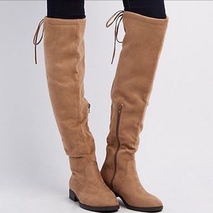 Taupe knee-high boots